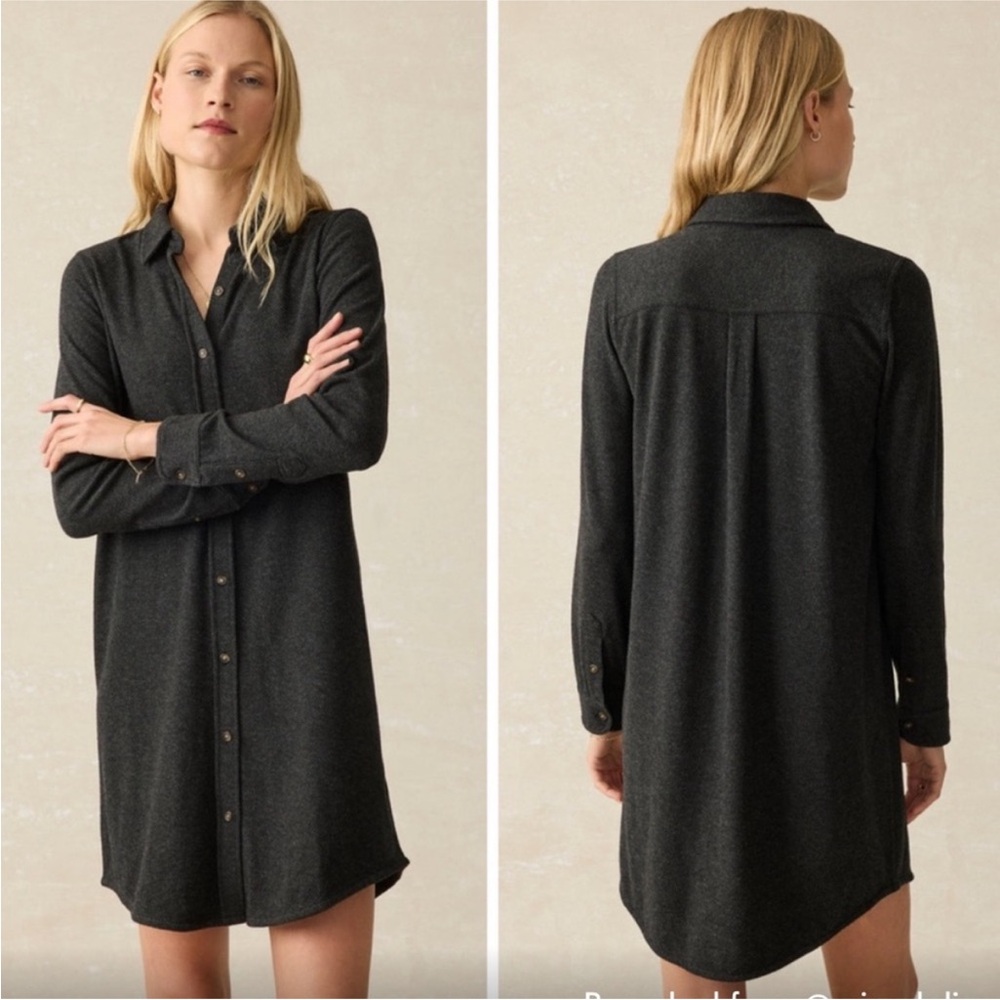 Faherty Legend Black Shirt Dress